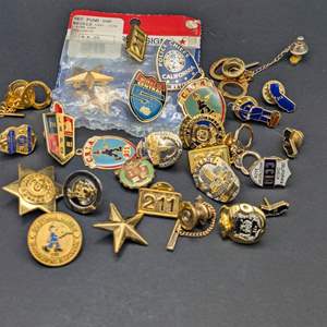 Lot #349 - Vintage Law Enforcement Police Memorabilia Pins 