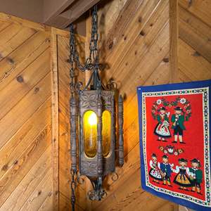 Lot #109 - Vintage lantern on chain 