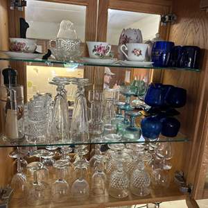 Lot #154 - Stemware cupboard contents