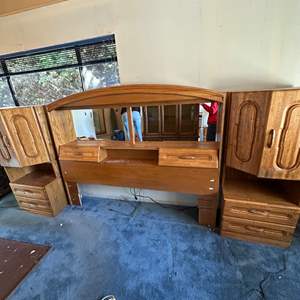 Lot #165 - Terry USA headboard and cabinets 