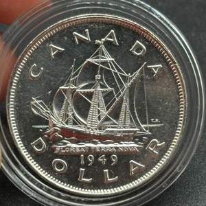 Lot #195 - 1949 Canadian Silver Dollar (.800)