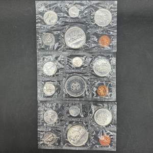 Lot #200 - (3) 1963-65 Canadian UNC silver sets 