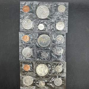 Lot #202 - (3) 1963-65 Canadian UNC silver sets 