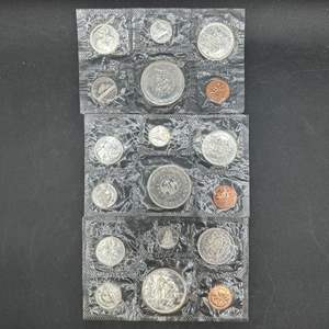 Lot #203 - (3) 1964/65 UNC silver sets 