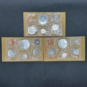 Lot #206 - (3) 1964-66 Canadian UNC silver sets 