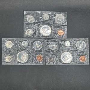 Lot #210 - (3) 1967 Canadian 100th anniversary UNC silver sets 