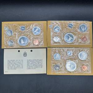 Lot #214 - (3) 1967 Canadian 100th anniversary UNC silver sets 