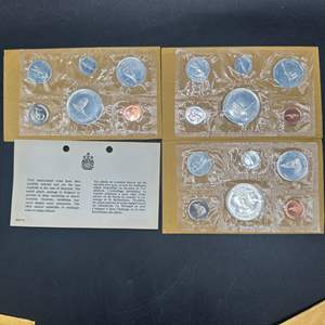 Lot #215 - (3) 1967 Canadian 100th anniversary UNC silver sets 