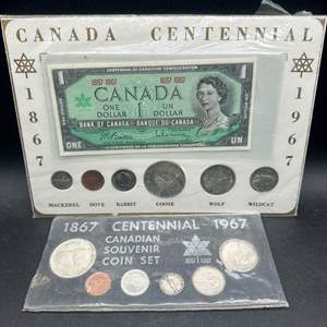 Lot #218 - (2) 1967 Canadian 100th anniversary silver mint sets 