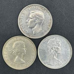 Lot #223 - (3) Canadian silver dollars 2951, 55, 65