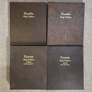 Lot #230 - (4) Empty Dansco Kennedy and Franklin coin albums 