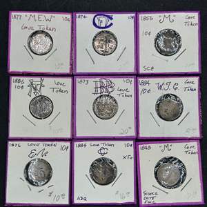 Lot #236 - 1800s Silver Coin Love Tokens