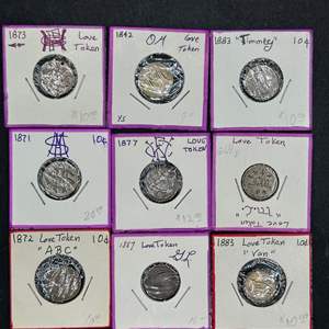 Lot #237 - 1800s Silver Coin Love Tokens