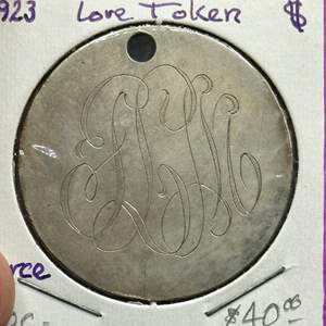 Lot #239 - 1923 Peace Dollar Love Token 