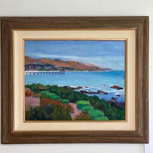 Lot #3 - original painting of the Cayucos pier by Katz