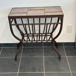 Lot #6 - Metal and tile table