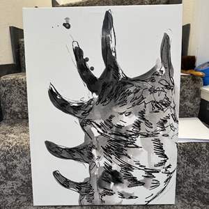 Lot #11 - Black and white shell art print