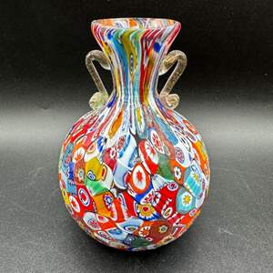 Lot #51 - Murano glass Millefiori vase