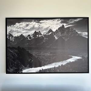 Lot #104 - Black-and-white framed canvas print