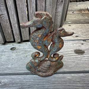 Lot #176 - Iron seahorse doorstop