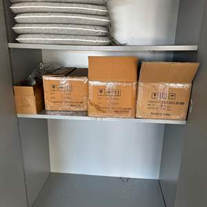 Lot #187 - Boxes for VRBO bathrooms supplies, shampoo, conditioner, soap, body wash