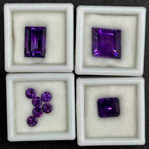 Lot #229 - Large cut amethyst stones 