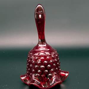 Lot #11 - Vintage Ruby Red Fenton Hobnail Glass Bell