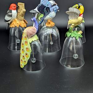 Lot #13 - Porcelain Bird and Glass Bell Collection