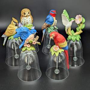 Lot #27 - Porcelain and Glass Bird Bell Collection