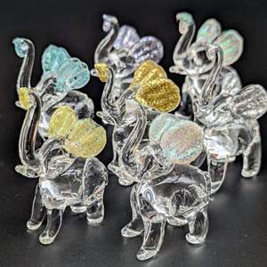 Lot #55 - Little Glass Elephants