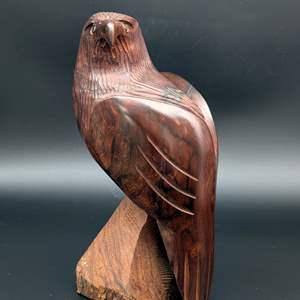 Lot #60 - Large Vintage Hand-Carved Ironwood Eagle