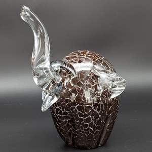 Lot #82 - Blown Glass Elephant Paperweight 