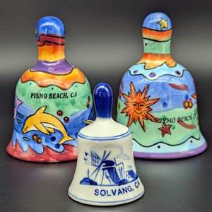 Lot #92 - Delft Blue and Pismo Beach Hand-Painted Bells