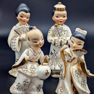 Lot #93 - Vintage 1950's Lefton Japanese Porcelain Figures (One Previously Repaired)