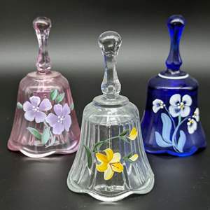 Lot #102 - Vintage Hand-Painted Fenton Art Glass Bells