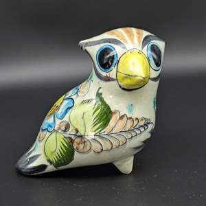 Lot #141 - 1960's Tonala Mexico Hand Painted Mexican Pottery Owl