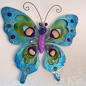 Lot #182 - 16" Glass and Enamel Butterfly 