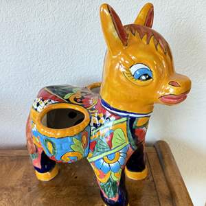 Lot #188 - Mexico Hand Painted Donkey Planter 