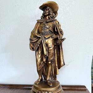 Lot #174 - Antique LARGE Statue Conquistador Soldier Riberia (Pretty Heavy)