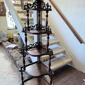 Lot #173 - Antique Victorian Wooden Corner Shelving