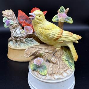 Lot #206 - Ceramic Bird Music Boxes 