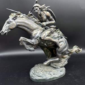 Lot #229 - Frederic Remington "Cheyenne" Indian with Spear 10" Statue (Resin)