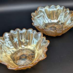 Lot #255 - (2) Carnival Glass Sunflower Bowls