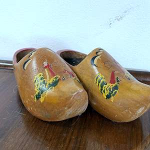 Lot #265 - Vintage Painted Dutch Wood Clogs 