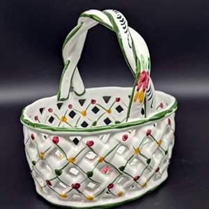 Lot #256 - Portugal Handpainted Ceramic Easter Basket 