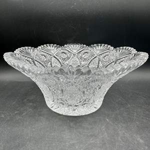 Lot #97 - Antique cut Crystal fluted serving bowl