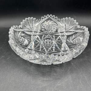 Lot #100 - Antique cut Crystal serving bowl