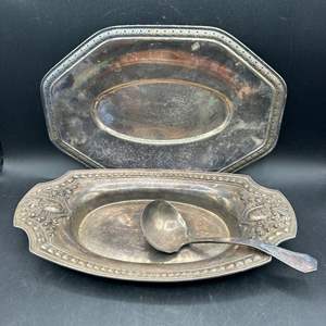 Lot #106 - Victorian silver plate serving dish