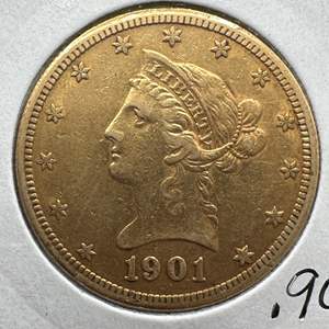 Lot #147 - 1901-S USA 10 dollar gold Coin