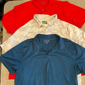 Lot #214 - Golf Shirts XXL and XL, Izod, Ben Hogan, and David Taylor